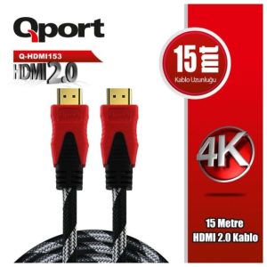 Qport 15metre Q-hdmi153 Hdmi Kablo 2.0 4k Altın Uç