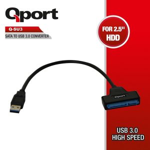 Qport 0.15metre Q-su3 Sata-usb 3.0 Çevirici Kablo Siyah 2.5