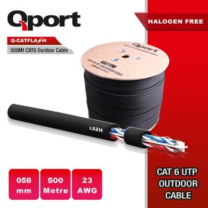 Qport 500metre Cat6 Utp 23awg Outdoor Makaralı Lszh Kablo
