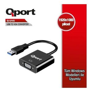 Qport Q-uvg Usb 3.0-vga Görüntü Adaptörü