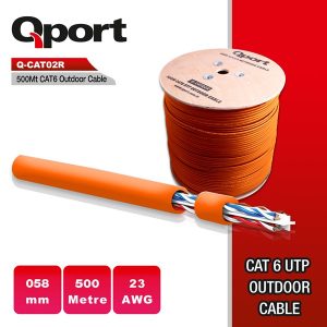 Qport 500metre Cat6 Utp 23awg Turuncu Outdoor Makaralı