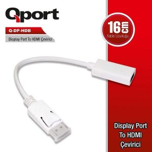 Qport Q-dp-hdb 0.15metre Dp-hdmi Görüntü Adaptörü Beyaz