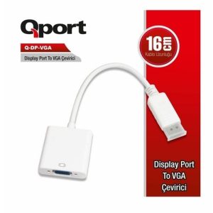 Qport Q-dp-vga 0.15metre Dp-vga (d) Görüntü Adaptörü Siyah