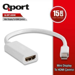 Qport Q-dp-hdm 0.15metre Mdp-hdmi Görüntü Adaptörü Beyaz
