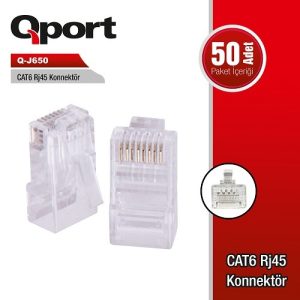 Qport Cat6 Utp Q-j650 Rj45 50li Paket Plastik Konnektör
