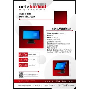 Tiwox 18.5" Dokunmatik Tp-1903 Core I3 3. Nesil 8GB Ram-